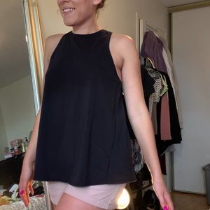 Long Black Open Back Lululemon Tank